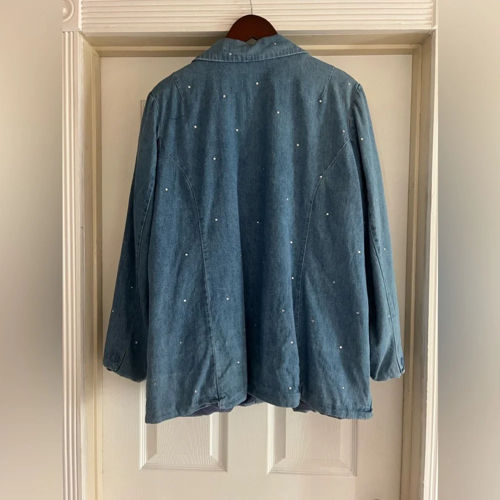 The Quacker Factory Denim Rhinestone Jacket - Picture 5 of 15